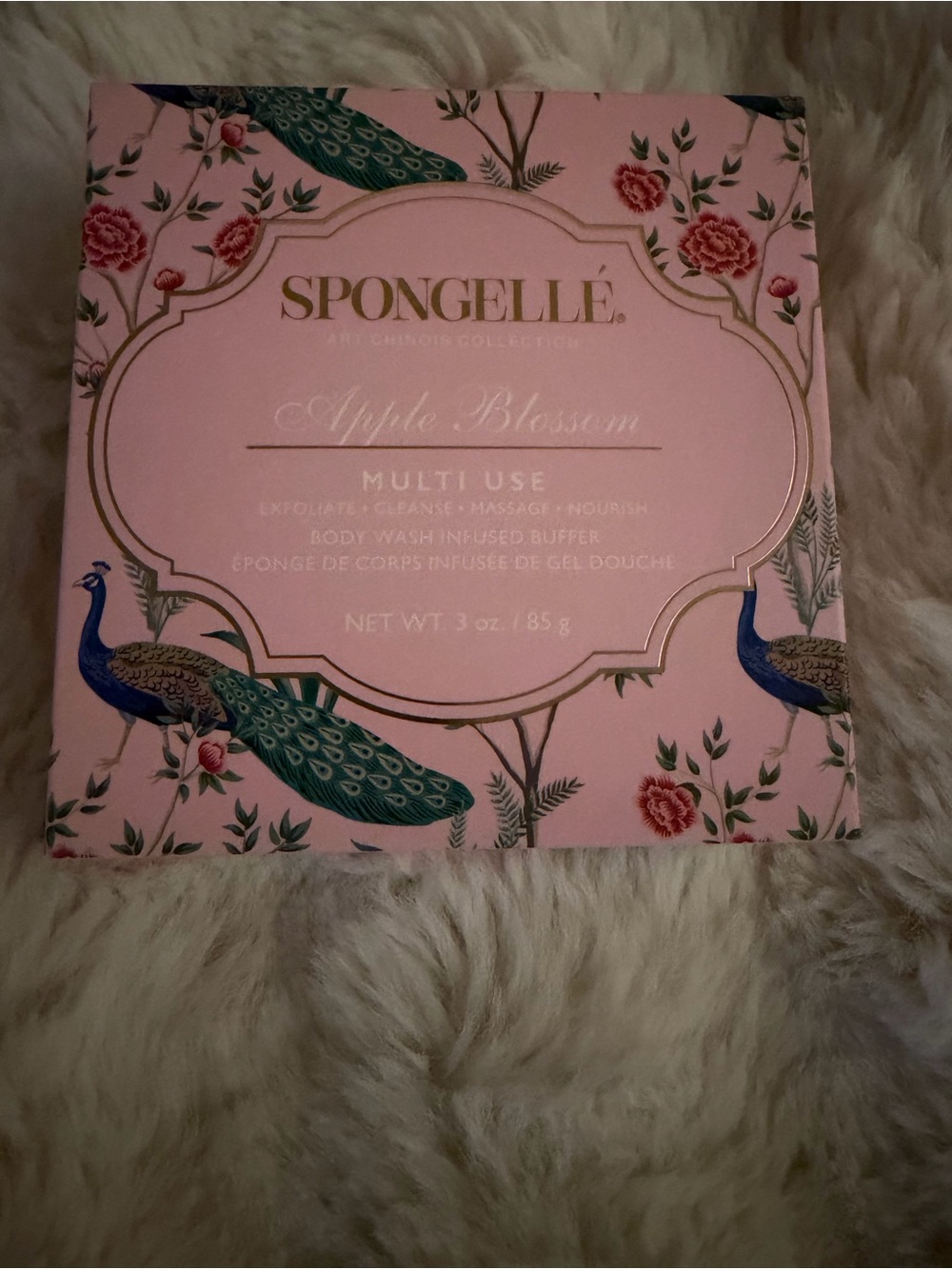 Spongelle Apple Blossom Pink & Teal Exfoliating Body Buffer